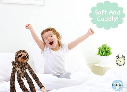 Miniatura 2 de Pereza colgante de 27 pulgadas con bebé  Peluche ultra suave  manos y pies se conectan  Diseño realista  Gran regalo o premio