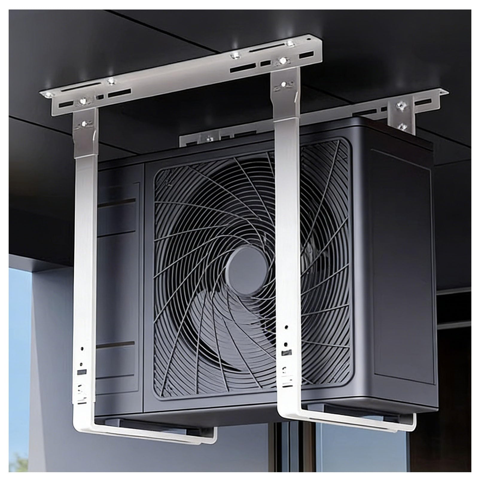 Soporte de Techo para Bomba de Calor & Aire Acondicionado Mini Split de Acero Resistente - 132LBS Ajustable para Condensador 9000-24000 BTU, Soporte Antivibraciones para Compresores & Sistemas HVAC