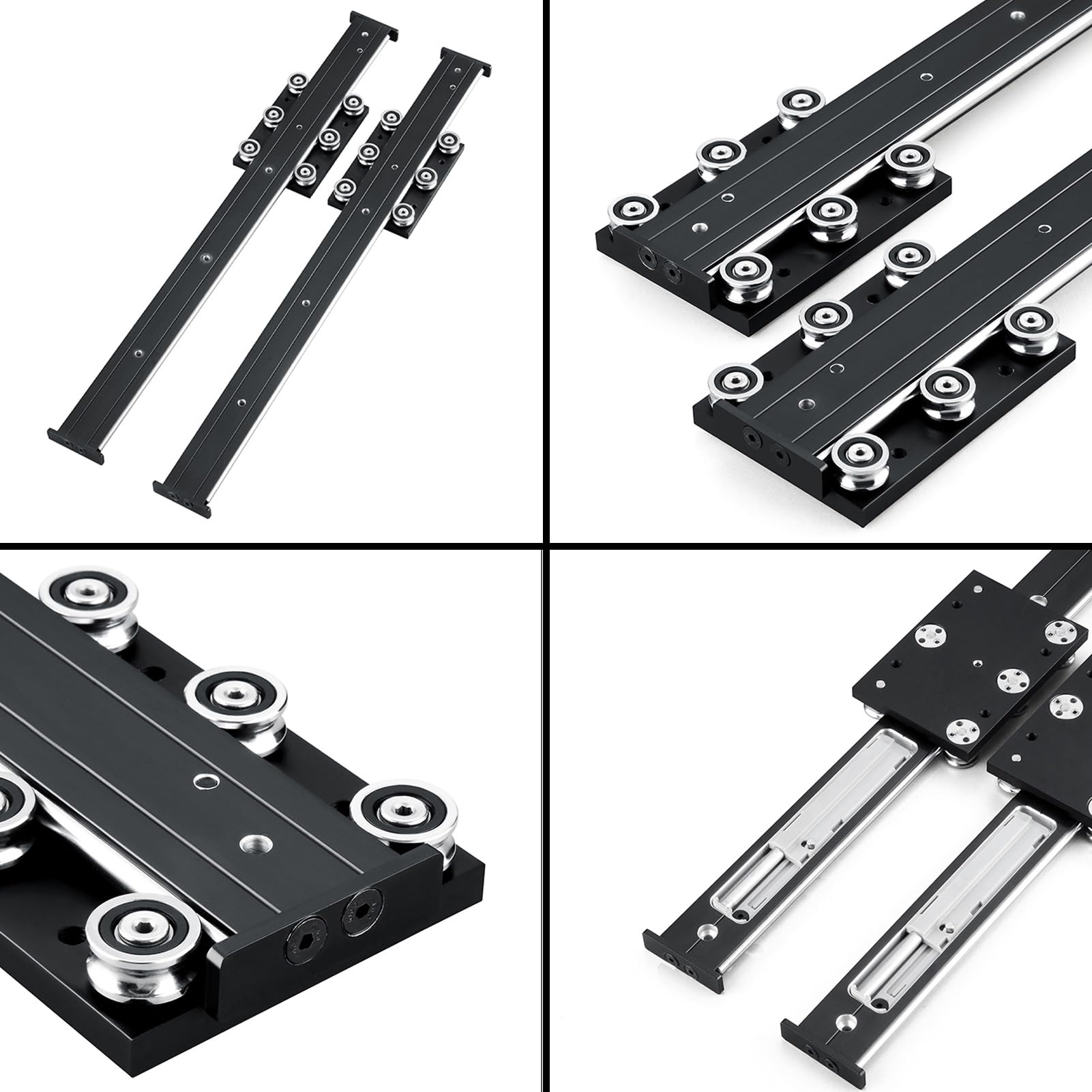 Cierre Suave Guias para Cajones 350-600 mm, Riel Deslizante de Extensión para Encimera de Ventana Salediza, Rieles para Cajones de Armarios de Joyería/Cocina/Cómoda(17.7 in/45 cm)