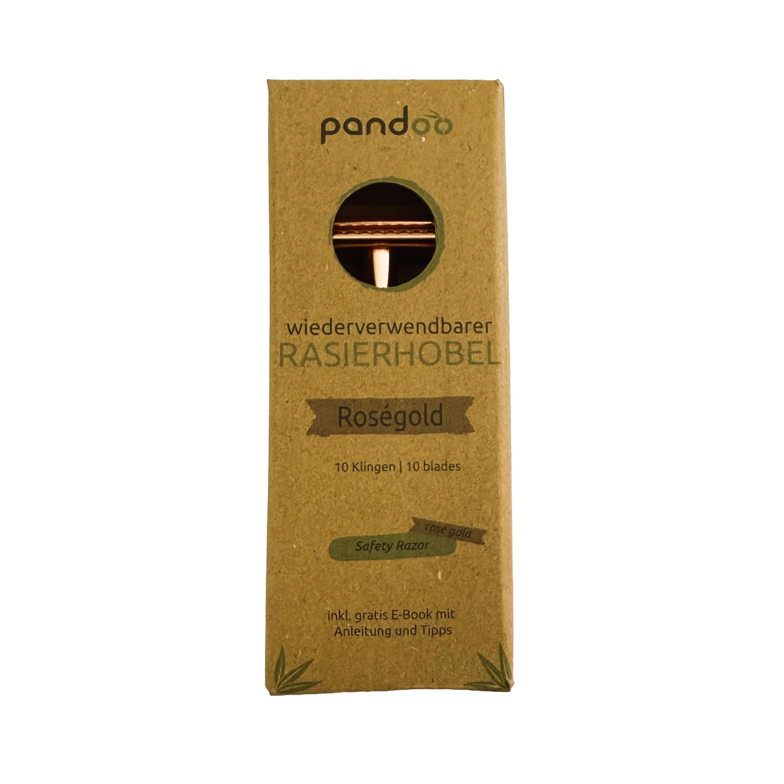 pandoo Rasierhobel Metall Schwarz & Roségold – Klassischer Sicherheitsrasierer
