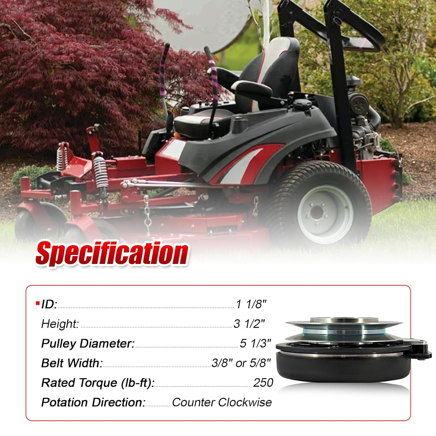 PTO Clutch Fit for Ferris 5101780YP 5101780 5102864, Compatible with Xtreme X0828 Clutch Assembly, Electric PTO Clutch for Warner 5228-20 5228-30 for Outdoor Lawn Mower