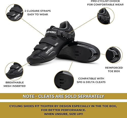 Miniatura 4 de Tommaso Strada Mens SPD & Peloton Shoes2 in 1 Cycling ShoesInstall Your Own Delta or SPD Cleats for Spin Bikes, Indoor Cycles or Most Mens