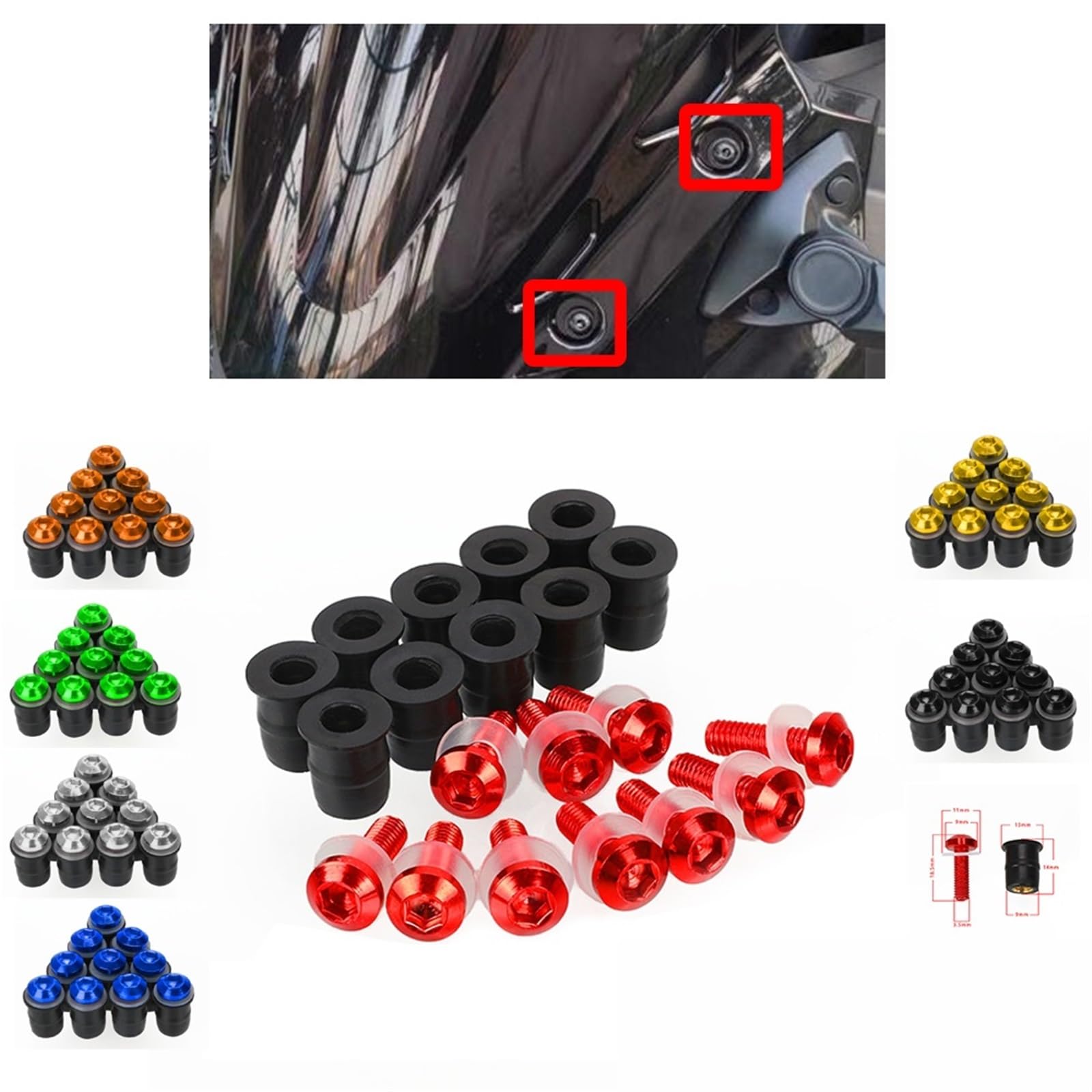 Generico 10 PZ 5mm Parabrezza Parabrezza Bulloni Vite Compatibile con XADV750 X-ADV 750 X ADV XADV 750 2024 2023 2022 2021 2020 2019 2018 2017