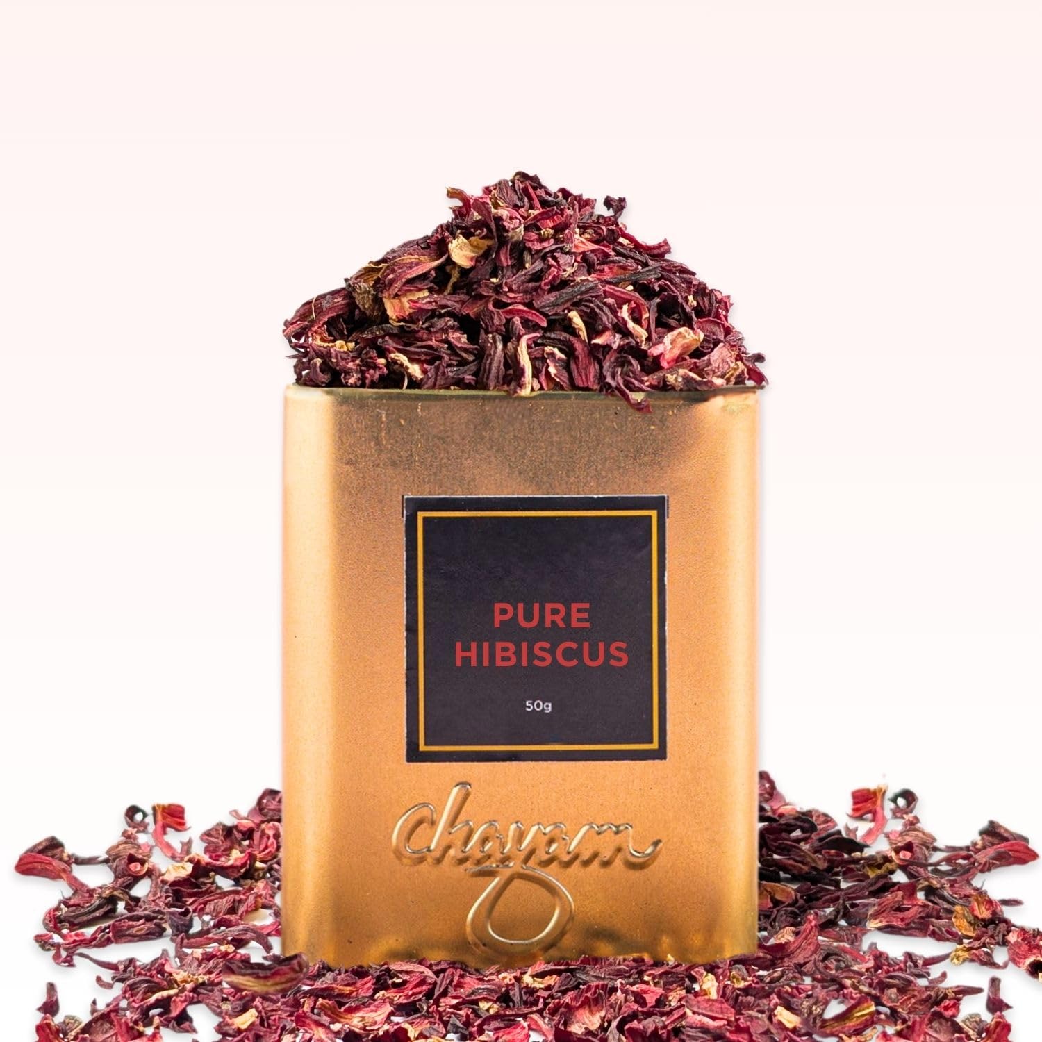 CHAYAM Hibiscus Flower Tea, 50gm | Pure Dried Hibiscus Flowers Loose Leaf | Herbal Tea | Caffeine-Free | Rich in Vitamin C & Antioxidants