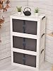 3 Tiers Multi-Purpose Portable Organizer Cabinet – Shelving Unit with Lid and Stackable | Practical Storage Solution for Kitchen, Pantry, Bathroom and Balcony WHITE, 3 TIERS