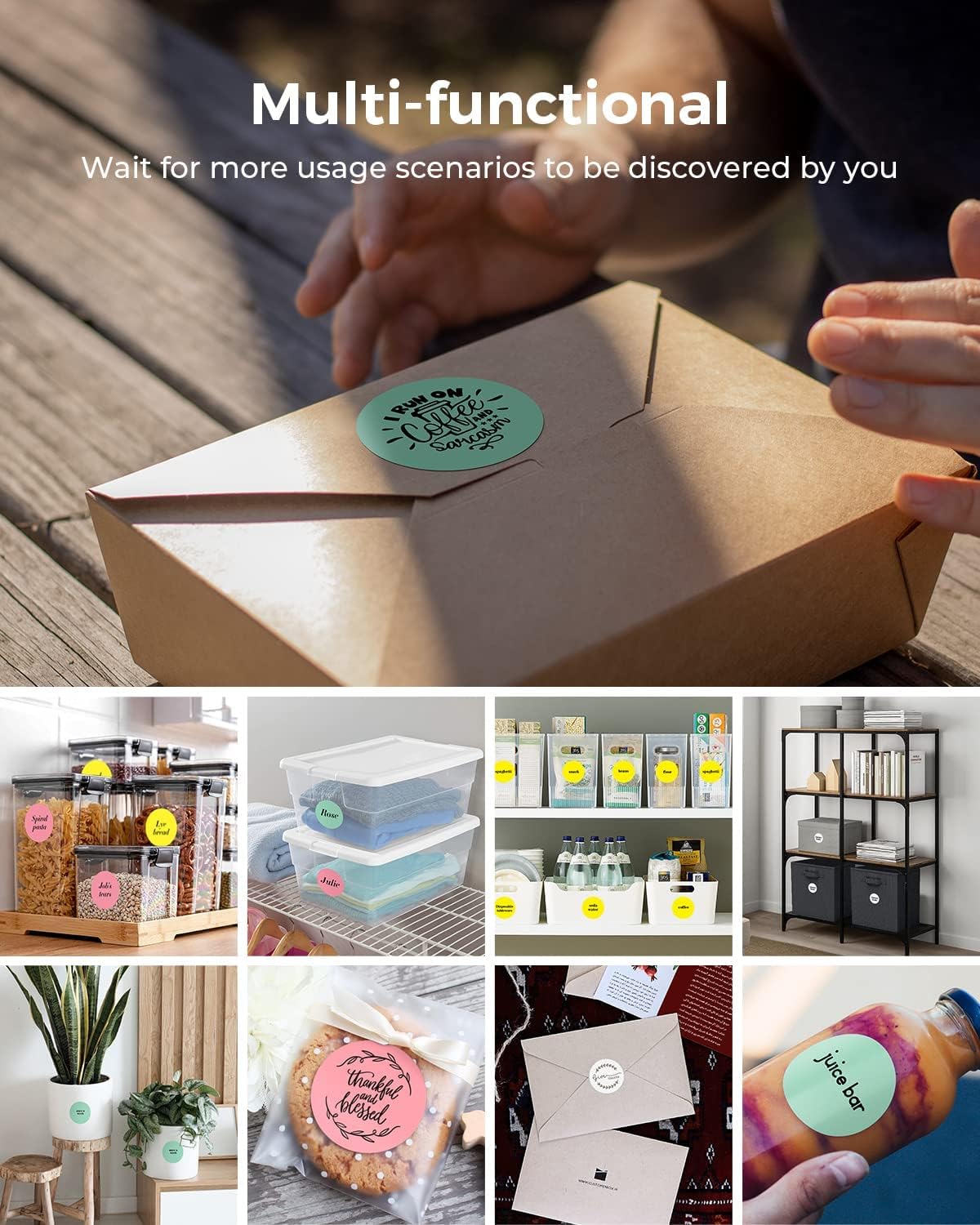 2 Inch Green Circle Thermal Sticker Labels+Thermal Direct Shipping Label (Pack of 500 4x6 Fan-Fold Labels)