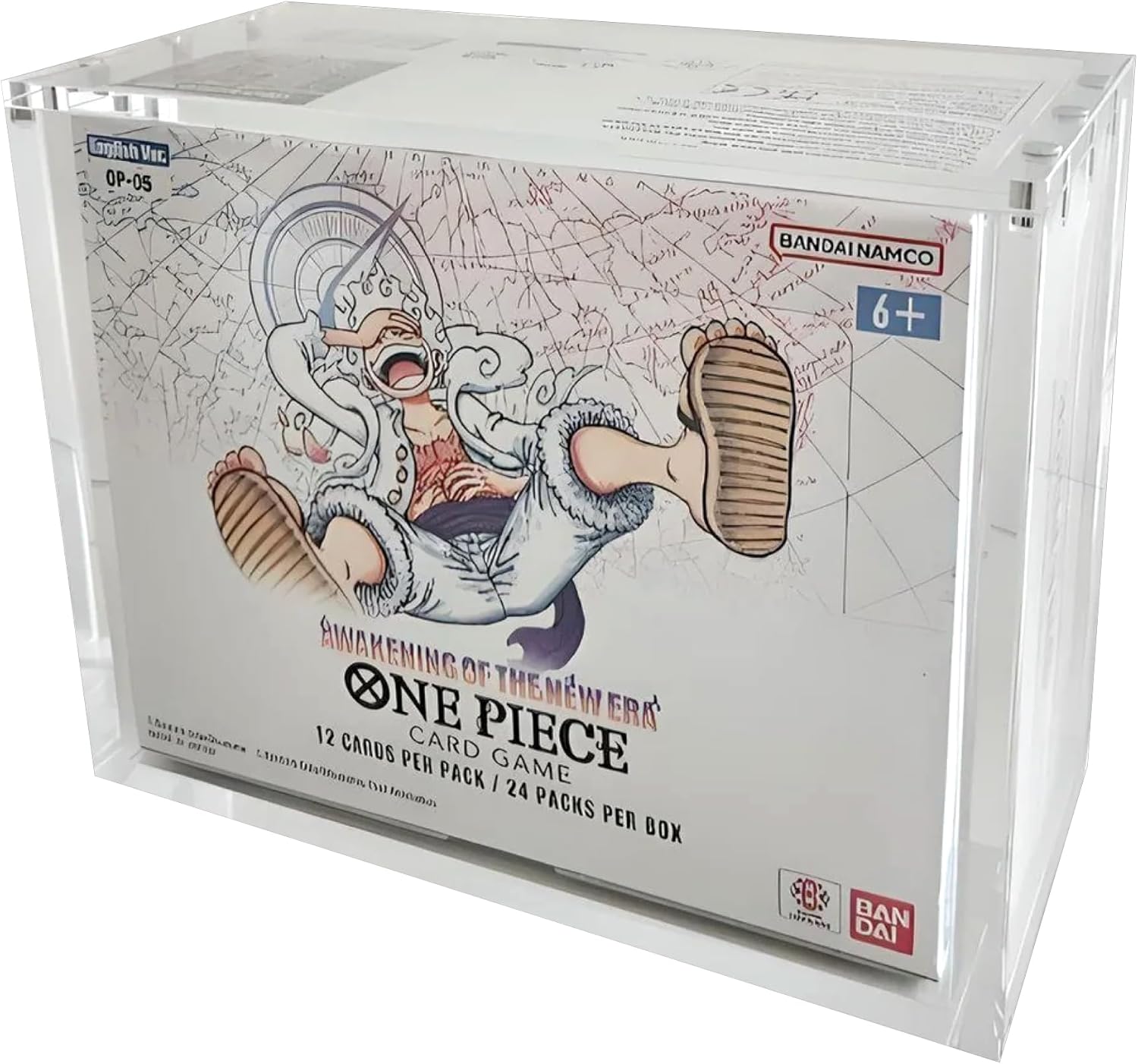Deluxe Acrylic Case Compatible with English One Piece OP-04 and Newer Booster Boxes | Magnetic Easy Top Loading | Thick 6mm Protection [1 Pack]