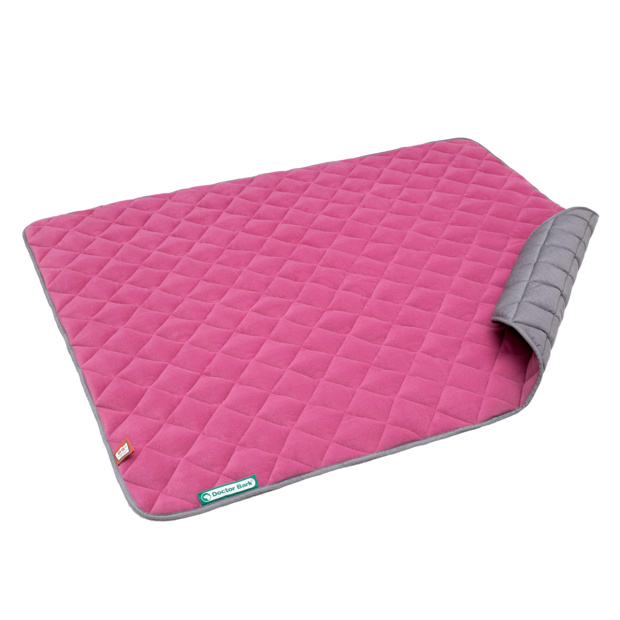 Doctor Bark Manta para perros de forro polar, reversible, mullida, resistente, para perros muy grandes, lavable hasta 95 °C (rosa/gris claro, XXL – 140 x 110 cm)