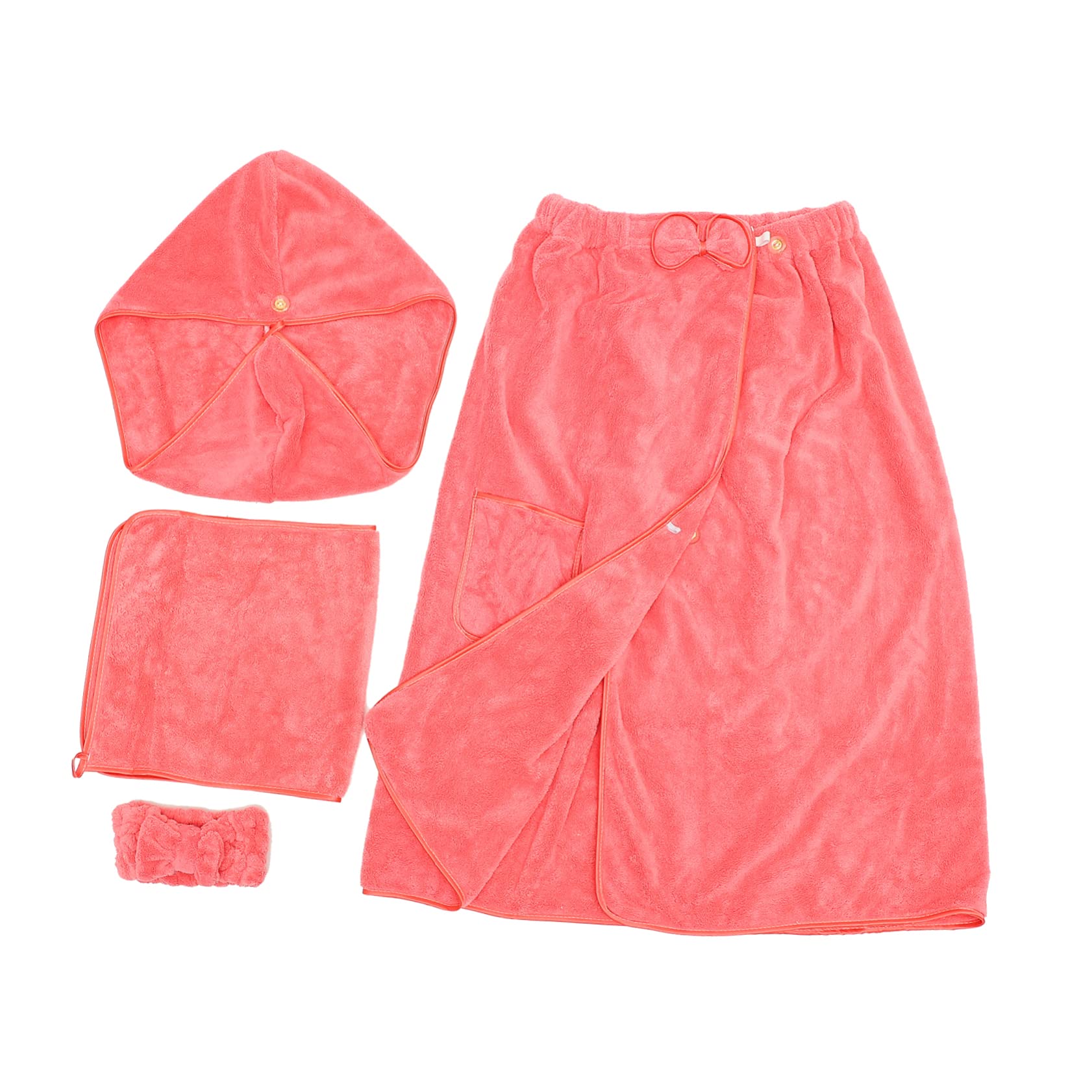 Serviette de bain en fibre de polyester douce pour femmes ensemble drap enveloppant et chapeau