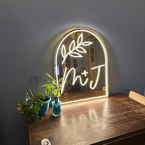 Miniatura 3 de Letreros de neón personalizados para bodas, letreros de neón con iniciales regulables, iniciales de nombre personalizables, luz de neón LED para