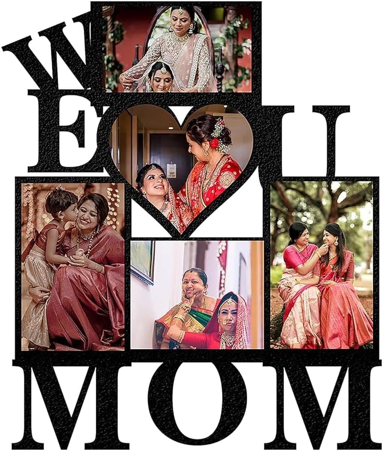 We Love You Mom Wooden Photo Frame Personalized With Photo | Memorable Gift For Mom | Mothers day Gift | Birthday Gift For Mom | Surprise Gift For mom