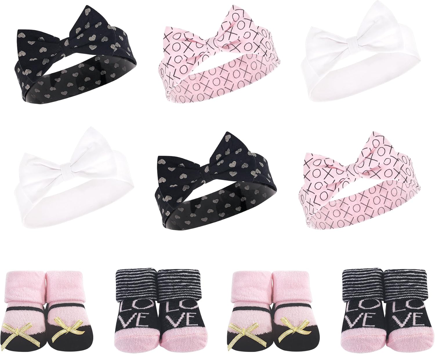 Hudson Baby baby-girls 10pc Headband and Socks Set