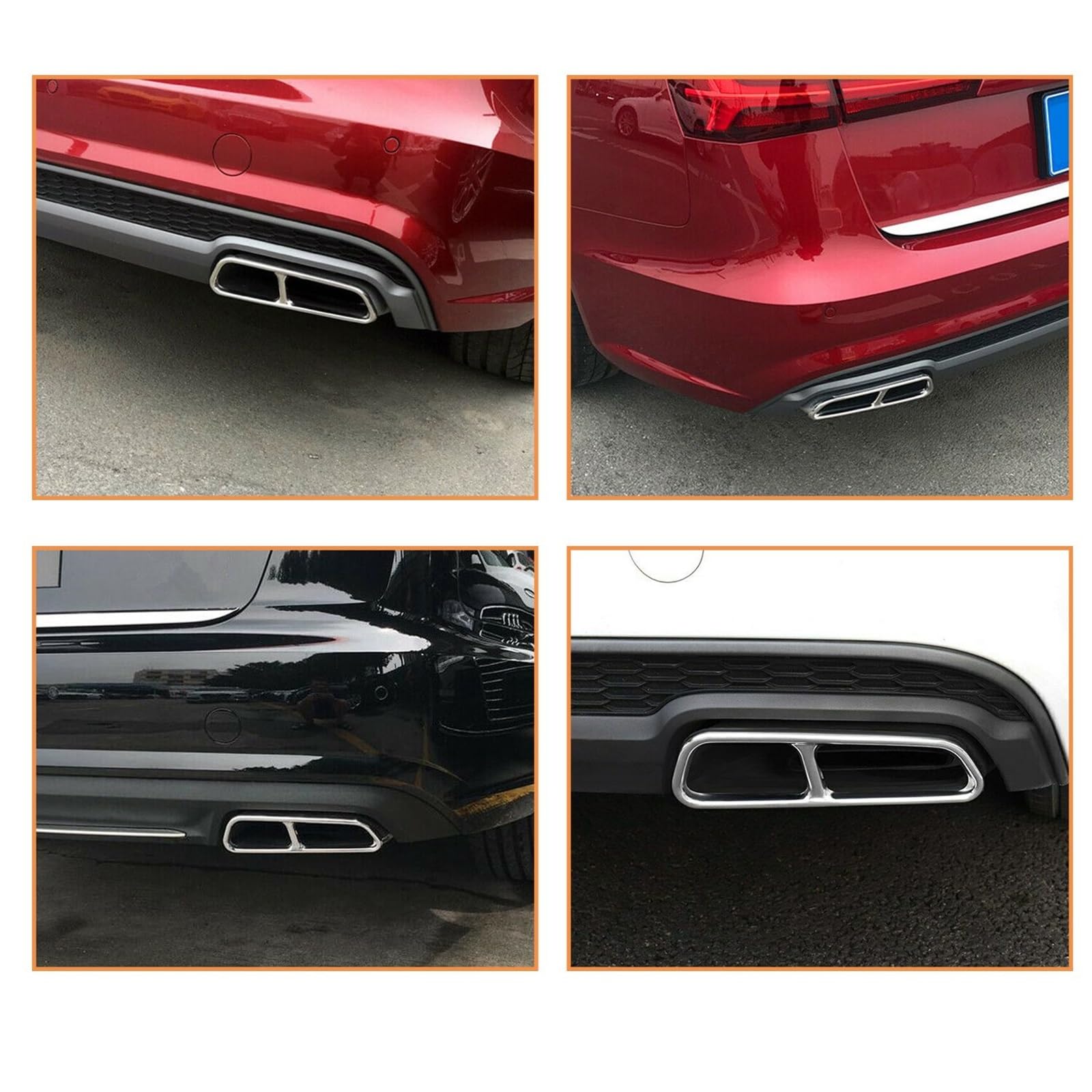 Decorazione for terminale di scarico posteriore doppio, compatibile solo con Audi A6 A7 C7 2016 2017 2018, accessori decorativi for auto.