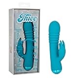 Thicc Chubby Thrusting Tickler Waterproof Silicone Rechargeable Rabbit Vibrator Blue - SE-0650-40-3