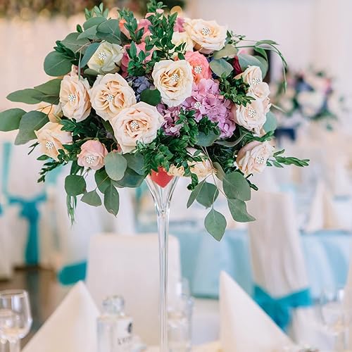 Miniatura 4 de 100 alfileres de cristal para ramo de flores de 1.5 pulgadas, alfileres rectos transparentes con diamantes de imitación para arreglos florales,