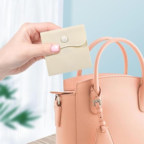 Miniatura 4 de Holibanna 10 bolsas de envoltura de viaje, bolsa de almacenamiento de viaje, organizador de collares, bolsas de joyería, bolsas de joyería para