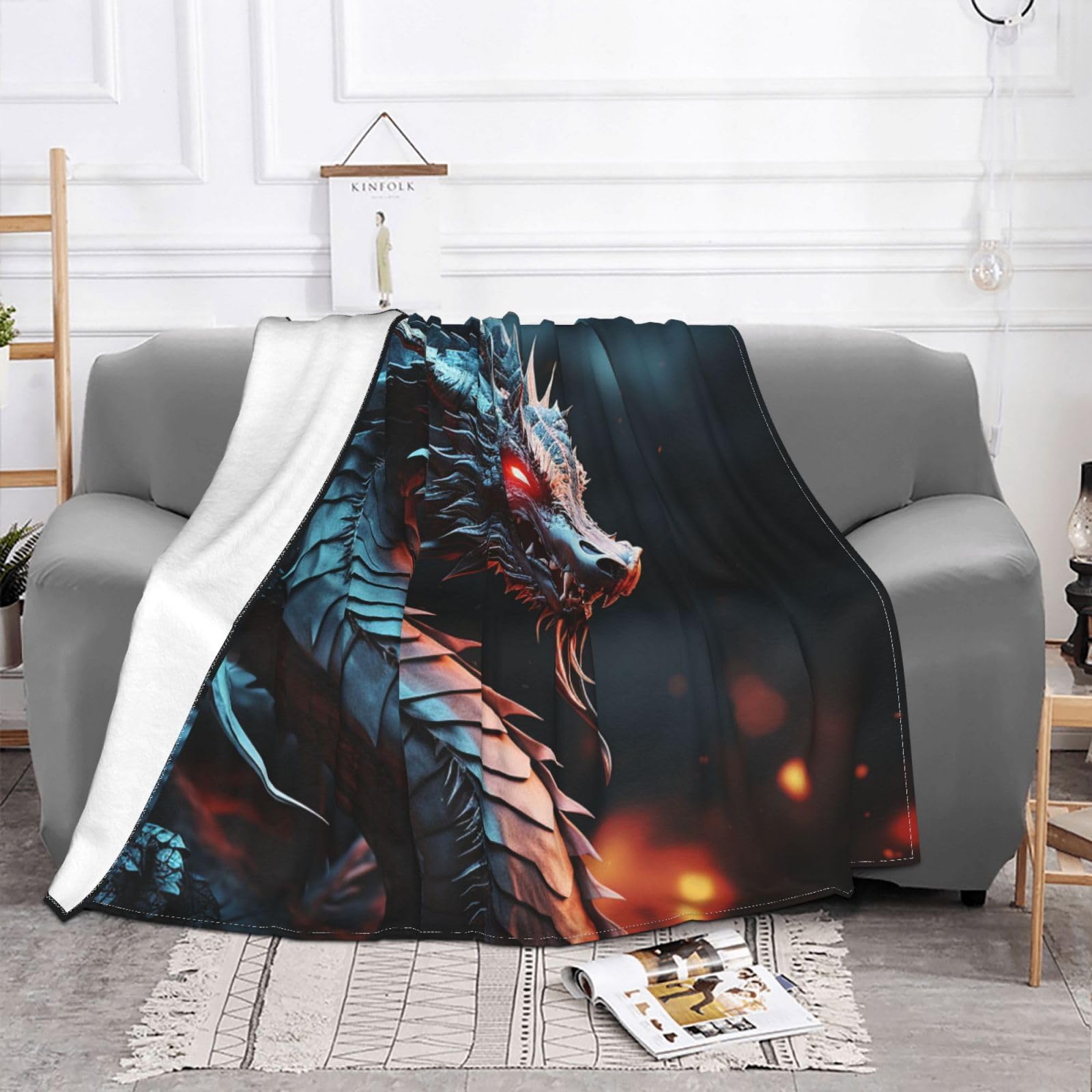 Coperta In Pile Di Flanella Con Drago - Morbida E Calda, 3 Taglie, Per Divano E Letto, Regalo Per Amanti Dei Draghi - 3