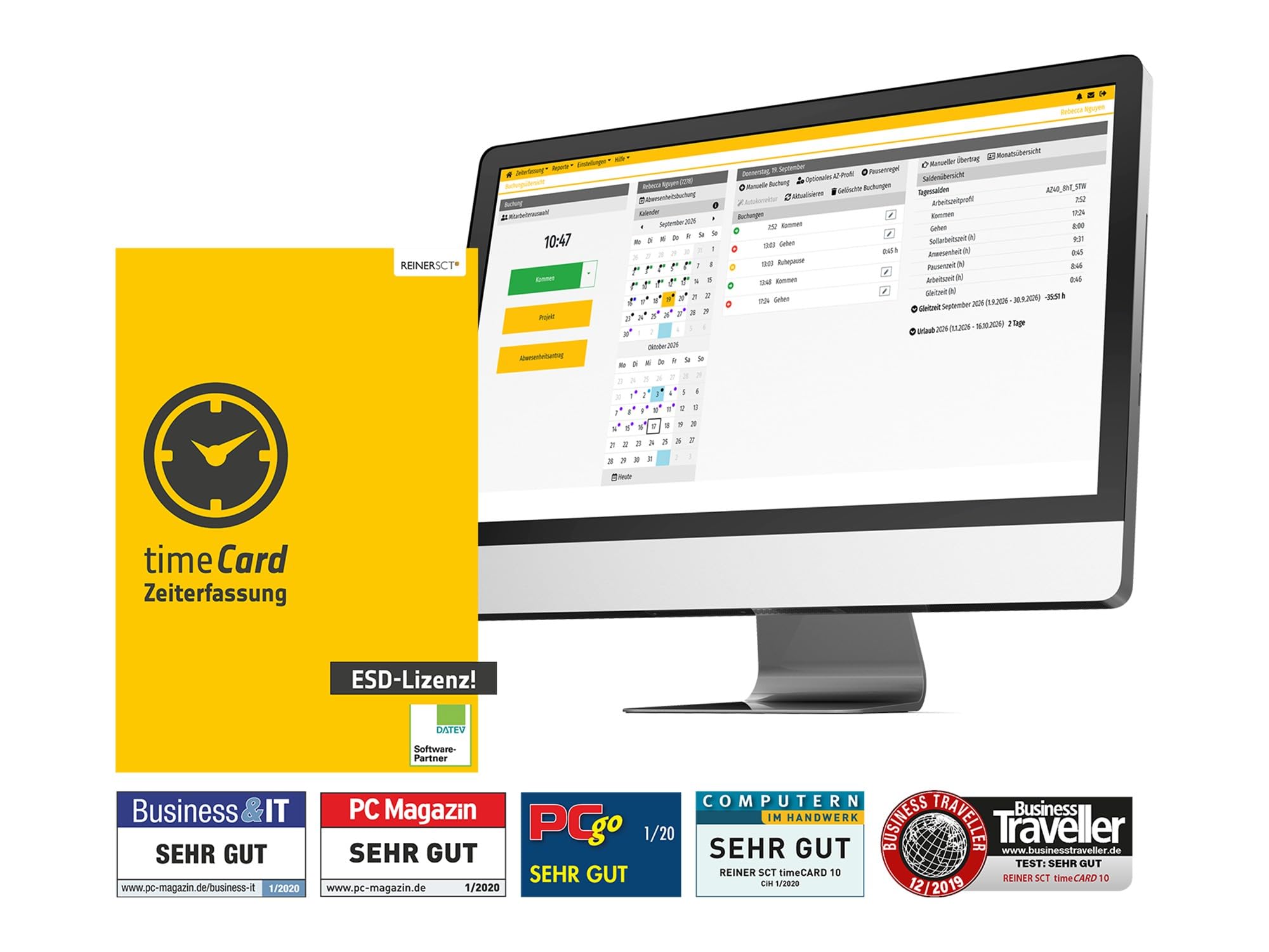 REINER SCT timeCard 10 Jahreslizenz für 10 Mitarbeiter - 2749651-301