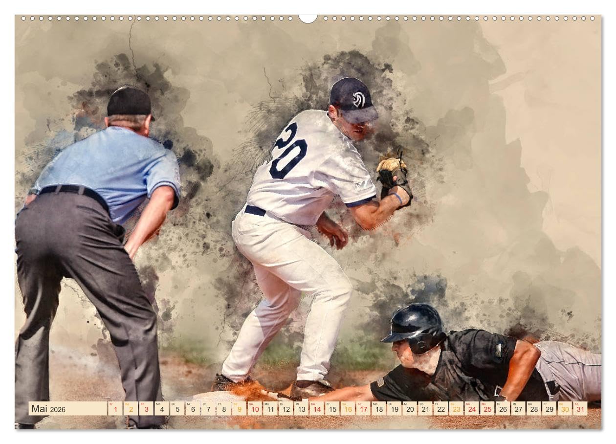 Ich liebe Baseball (hochwertiger Premium Wandkalender 2026 DIN A2 quer), Kunstdruck in Hochglanz: Baseball, Teamsport der Extra-Klasse - ... spektakulären Sportart. (CALVENDO Sport)