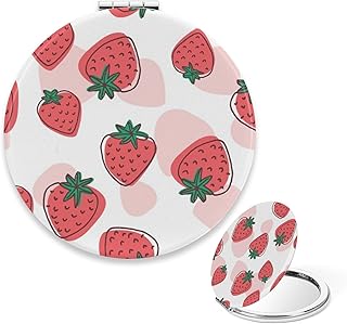 Pocket Mirror, Cute Red Strawberry Small Trav...