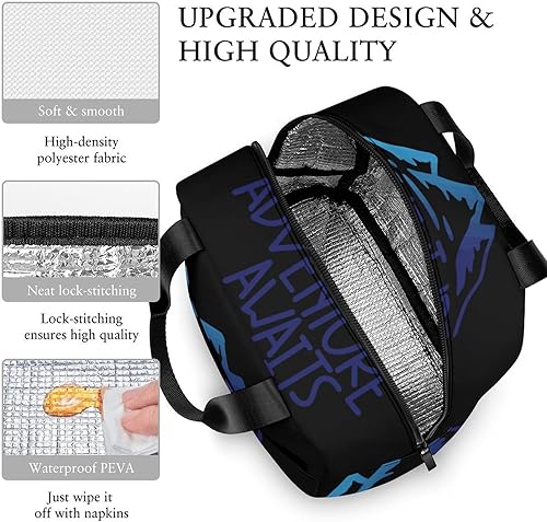 Miniatura 6 de Adventure Awaits - Lonchera con diseño de flechas para mujeres y hombres, bolsa de almuerzo aislada, reutilizable, bolsa de almuerzo