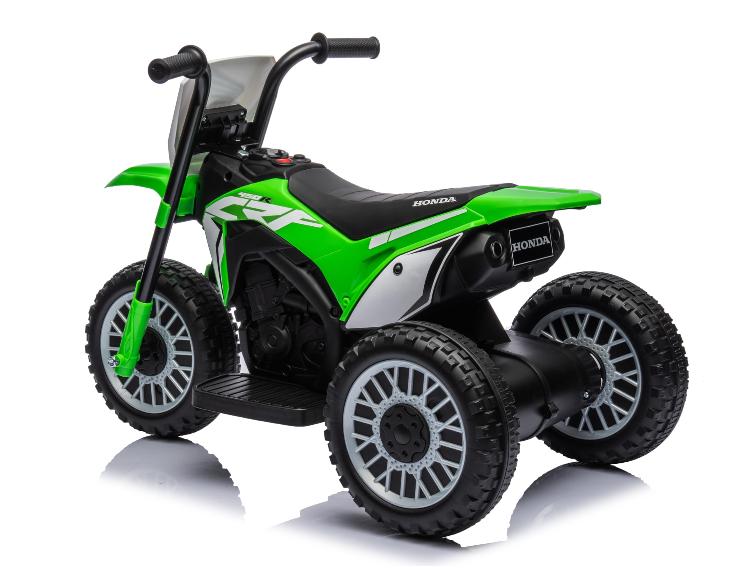 Moto eléctrica para niños Triciclo Mini Cross Honda CRF450L Trimoto de Cross 6 V con sonidos integrados verde