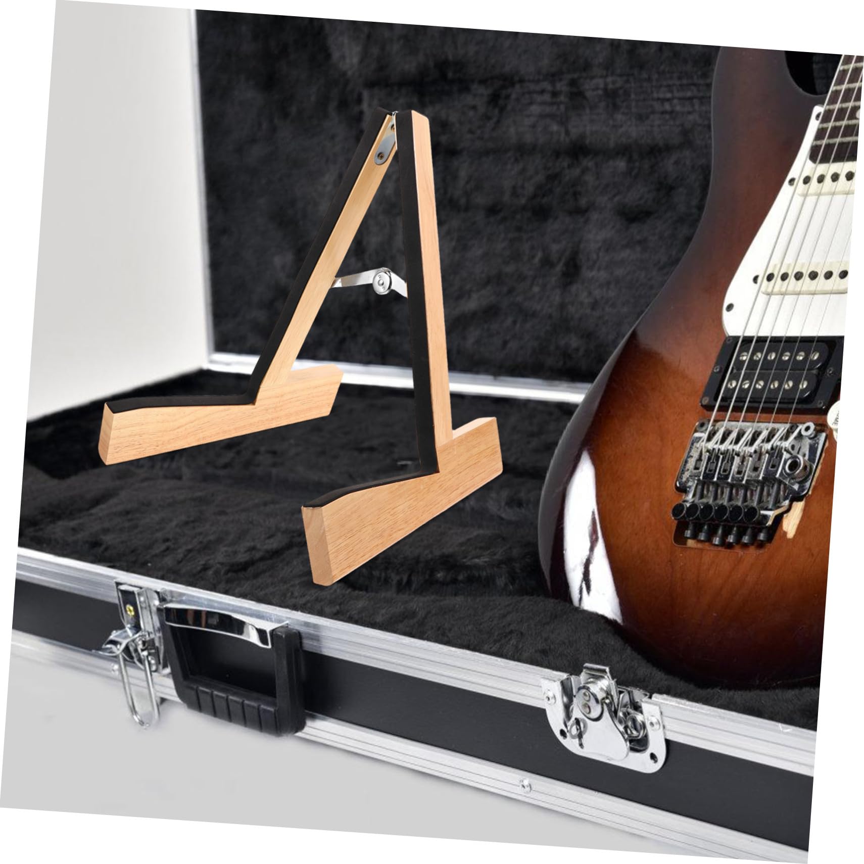 Toddmomy Przenośny Stojak Gitarę Elektryczną z Drewna Składany i Stojak Podłogowy Do Domu Studia Scenę Oraz Podróże Zapewniający Stabilne Wsparcie i Ochronę Instrumentu