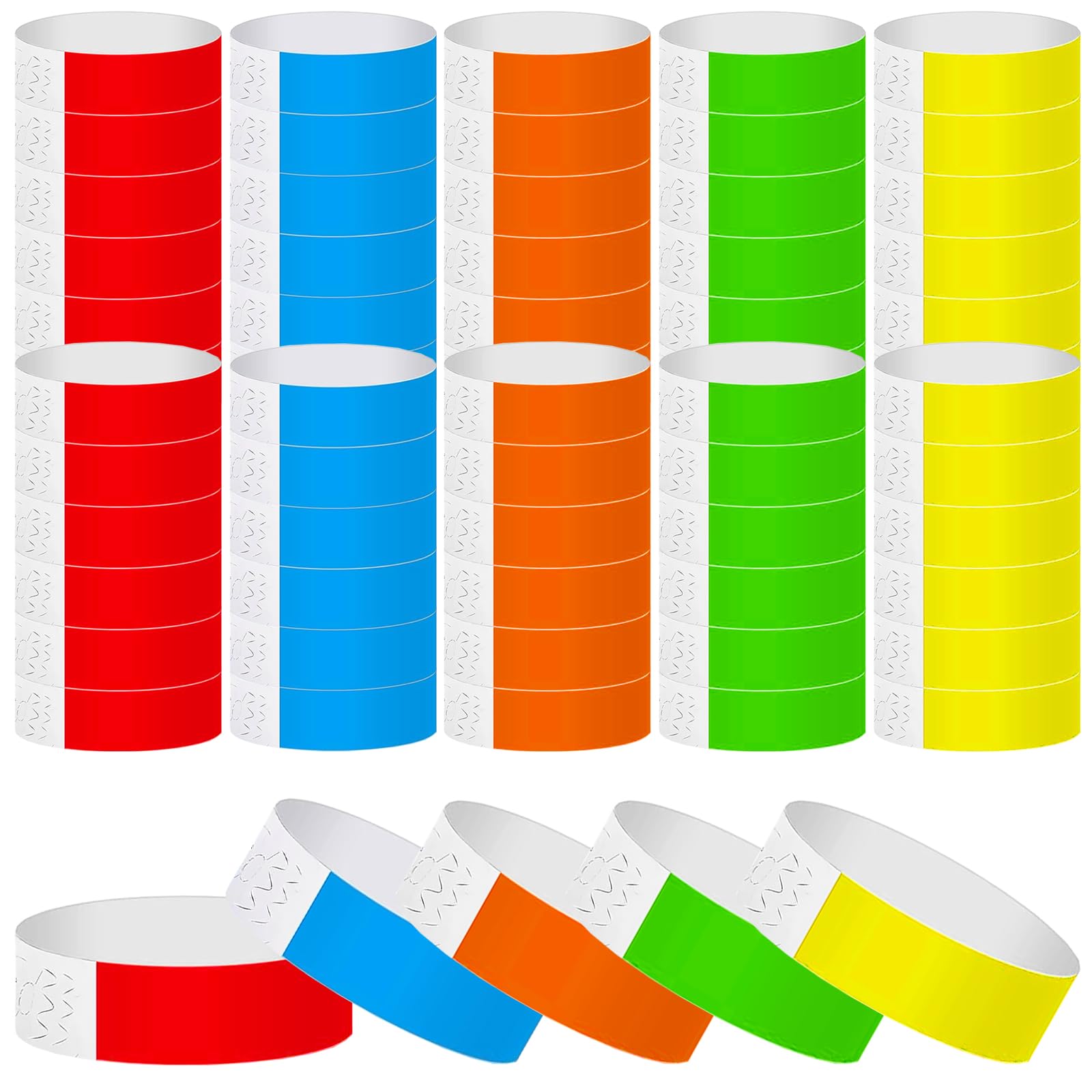 Wosyoodo 250 Pcs Wristbands for Events, Waterproof Paper Wrist Bands, Paper Bracelets Arm Bands, Entrance Wrist Bands for Events Party Music Festivals Concerts Exhibitions — image 1