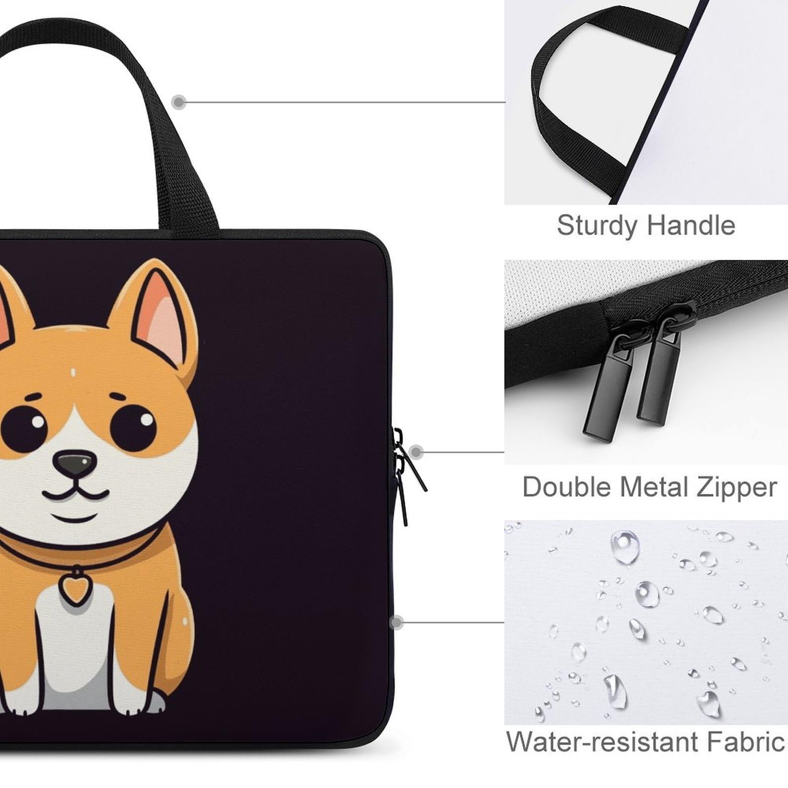 Custodia per laptop da 17", ultra sottile, leggera e impermeabile, in neoprene resistente, con cinghia da polso