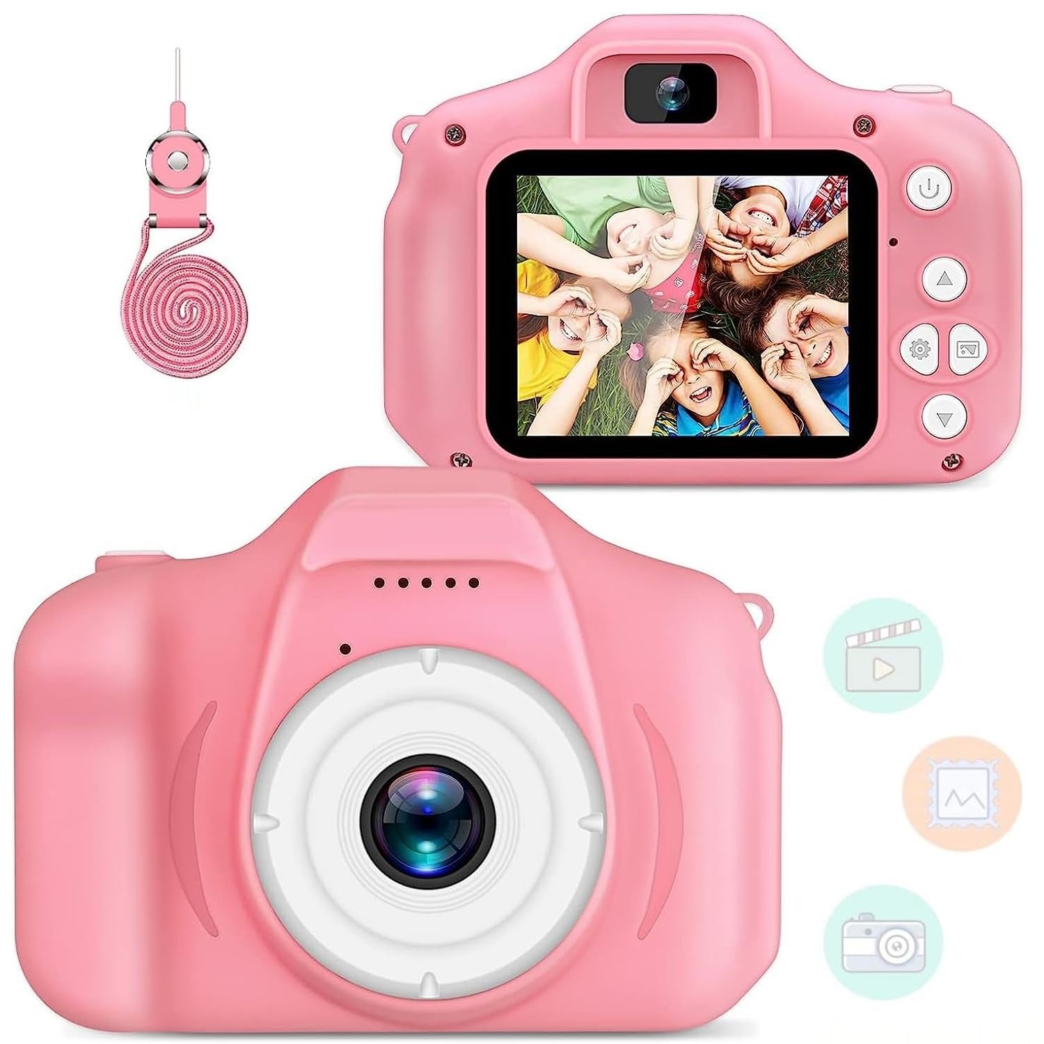 Planet toy Presents Kids Camera for Children, with SD Card, Photos, Digital Video, Camera with Filters and Games 1080P HD Digital Video Camera and Photography for kids Pack of 1 (Multicolor)