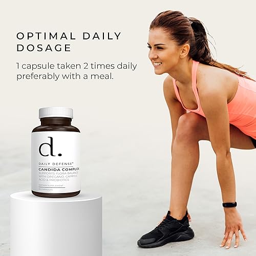 Miniatura 8 de Candida Flush & Cleanse - 60 unidades de apoyo intestinal para flora intestinal equilibrada con orégano, ácido caprílico, probióticos y enzimas