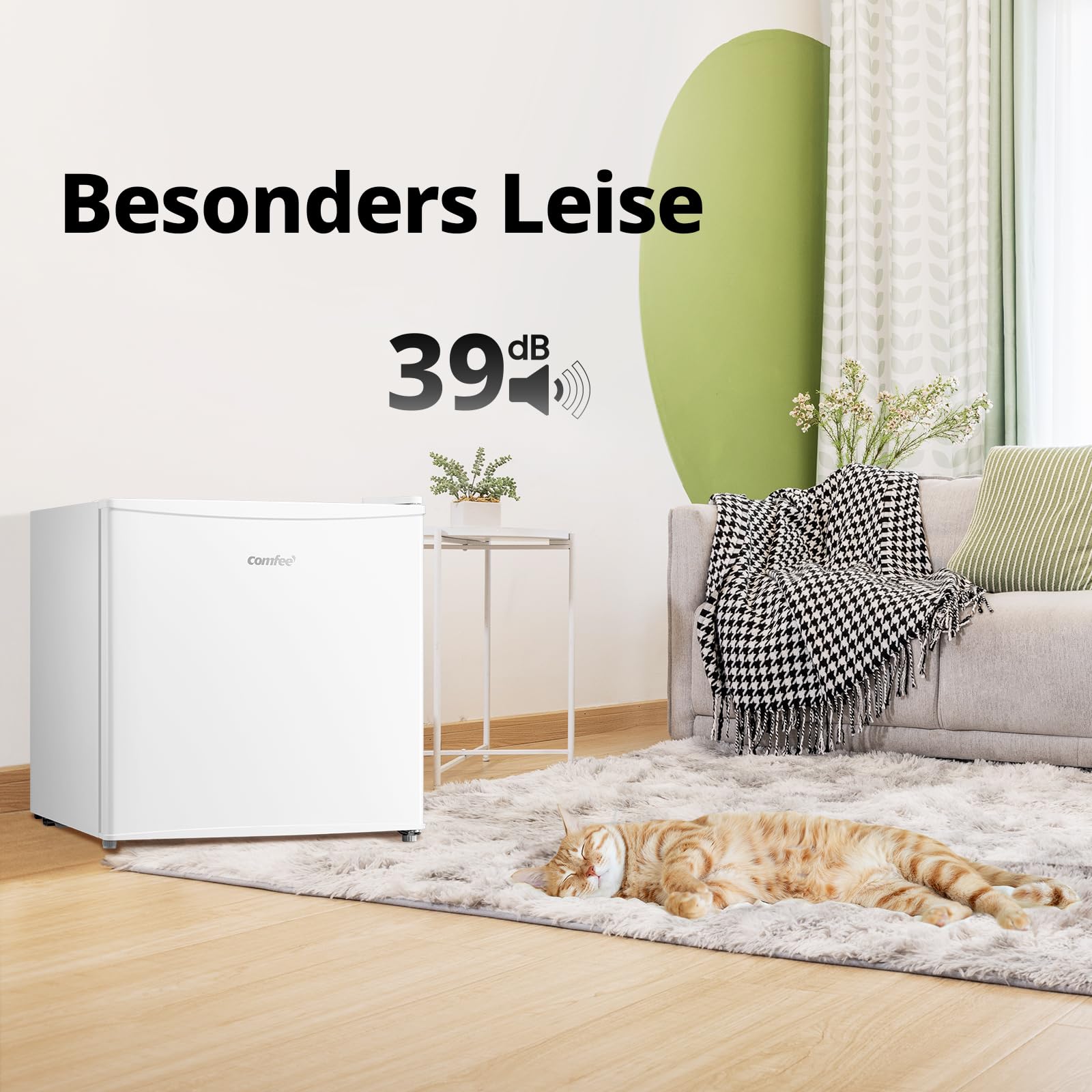 COMFEE RCU40WH3EU(E) 31L Mini Gefrierschrank mit Inverter-Kompressor, D-Energieeffizienz, 4-Sterne-Gefrierleistung, Leise 39 dB