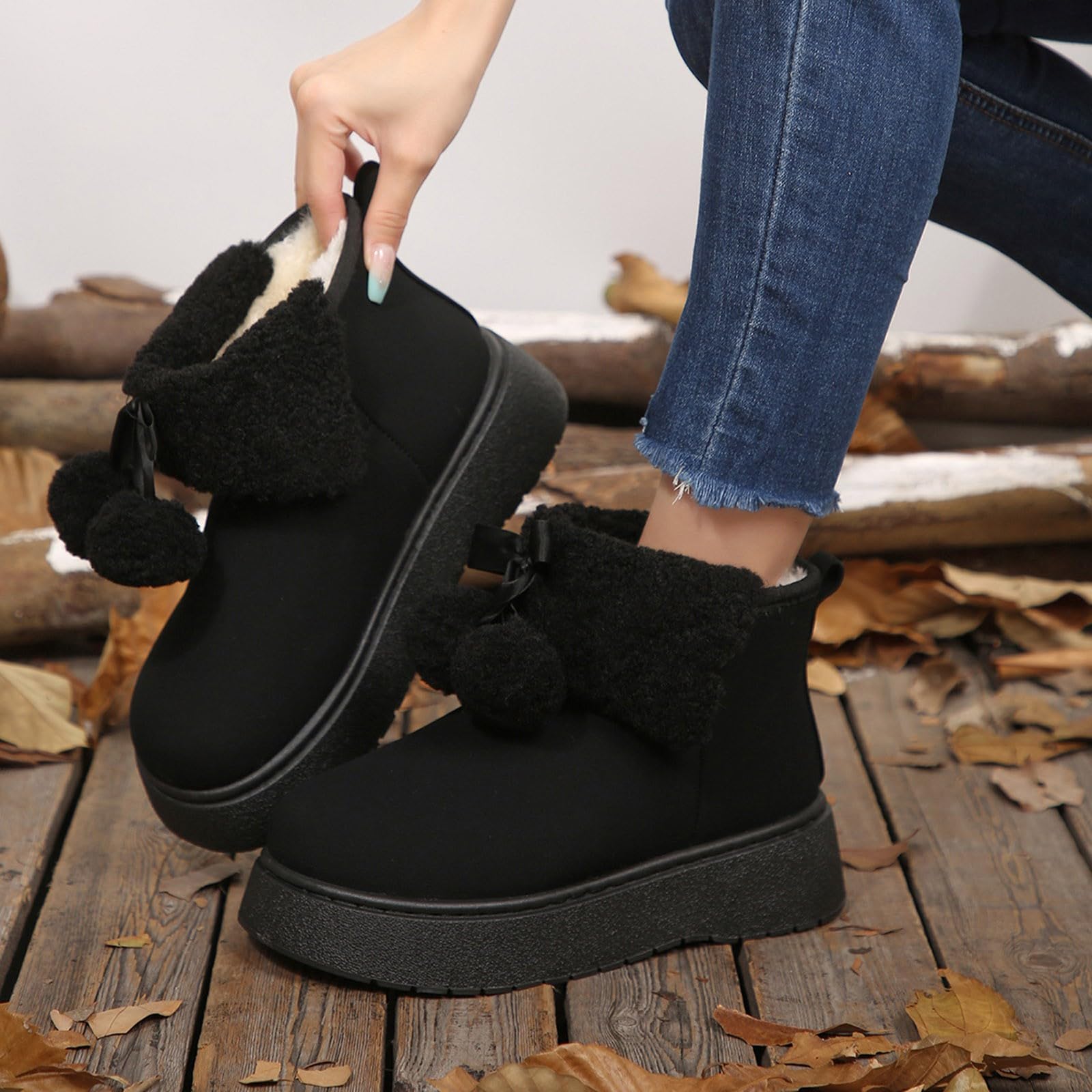 Apres Ski Femme Bottes De Neige Bottines Fourrées Chaussures Bottine Chaudes Hiver D'hiver Grand Froid Boots Chaussure Randonnée Pour Botte Imperméable Après-Ski Chaude Montantes Glacia Barefoot