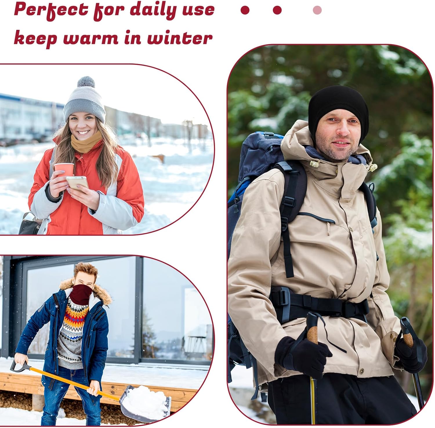 Handepo 20 Pcs Winter Fleece Neck Warmer Gaiter Bulk Windproof Scarf Mask Cover with Drawstring for Men Women Homeless - Image 6