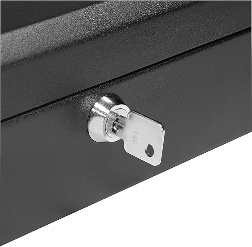 Miniatura 4 de BARSKA Caja de efectivo de 10 pulgadas con cerradura de llave, color negro