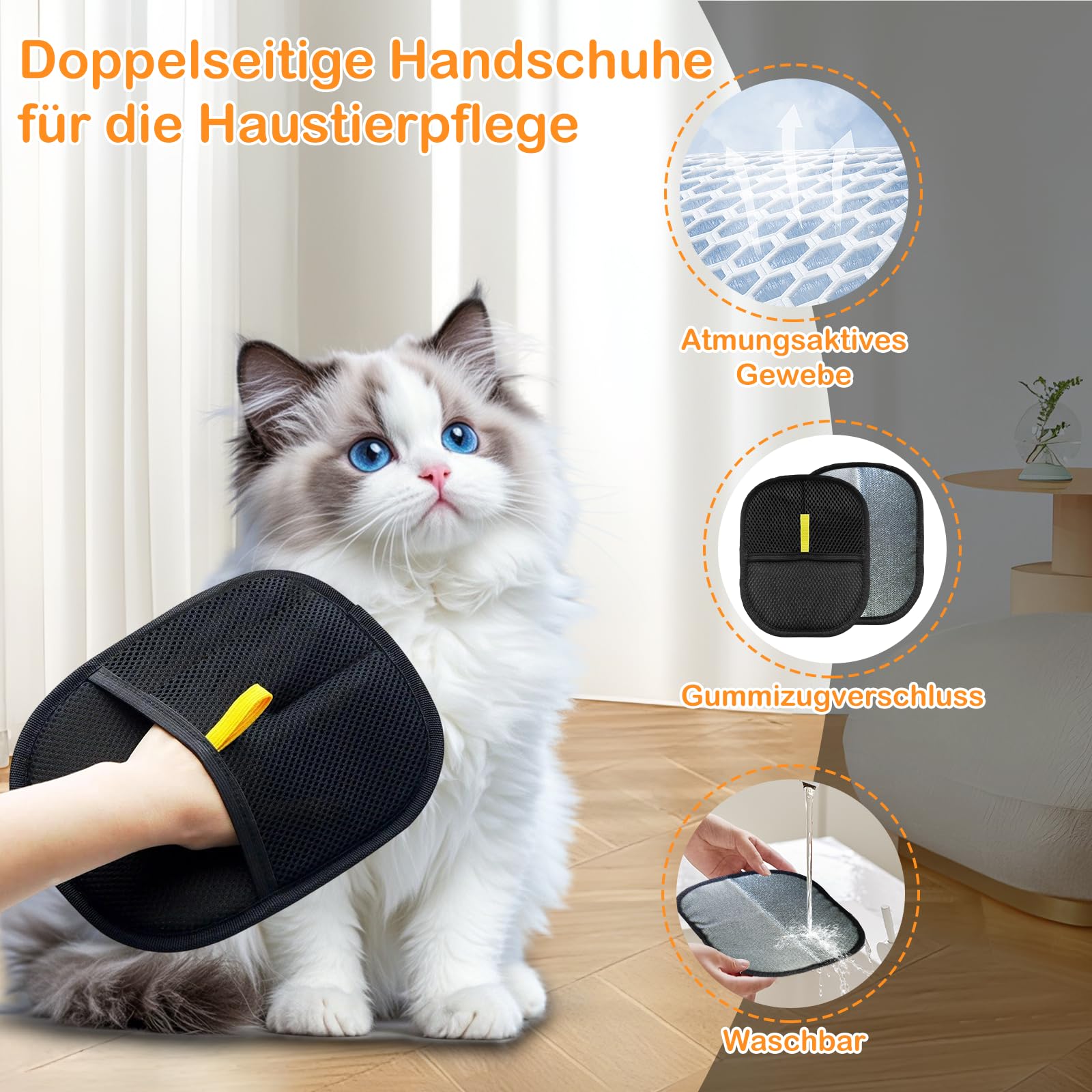 Guantes Quitapelos Para Mascotas - 2 Unidades Con Tecnología Antiestática, Reutilizables Y Lavables - Para Perros Y Gatos, Elimina Hasta El 90% Del Pelo Suelto