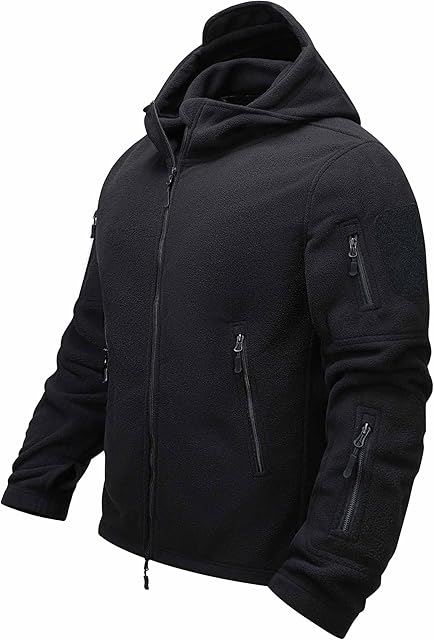 JustSun Windproof Mens Fleece Jackets Military Tactical Combat Hoodies
