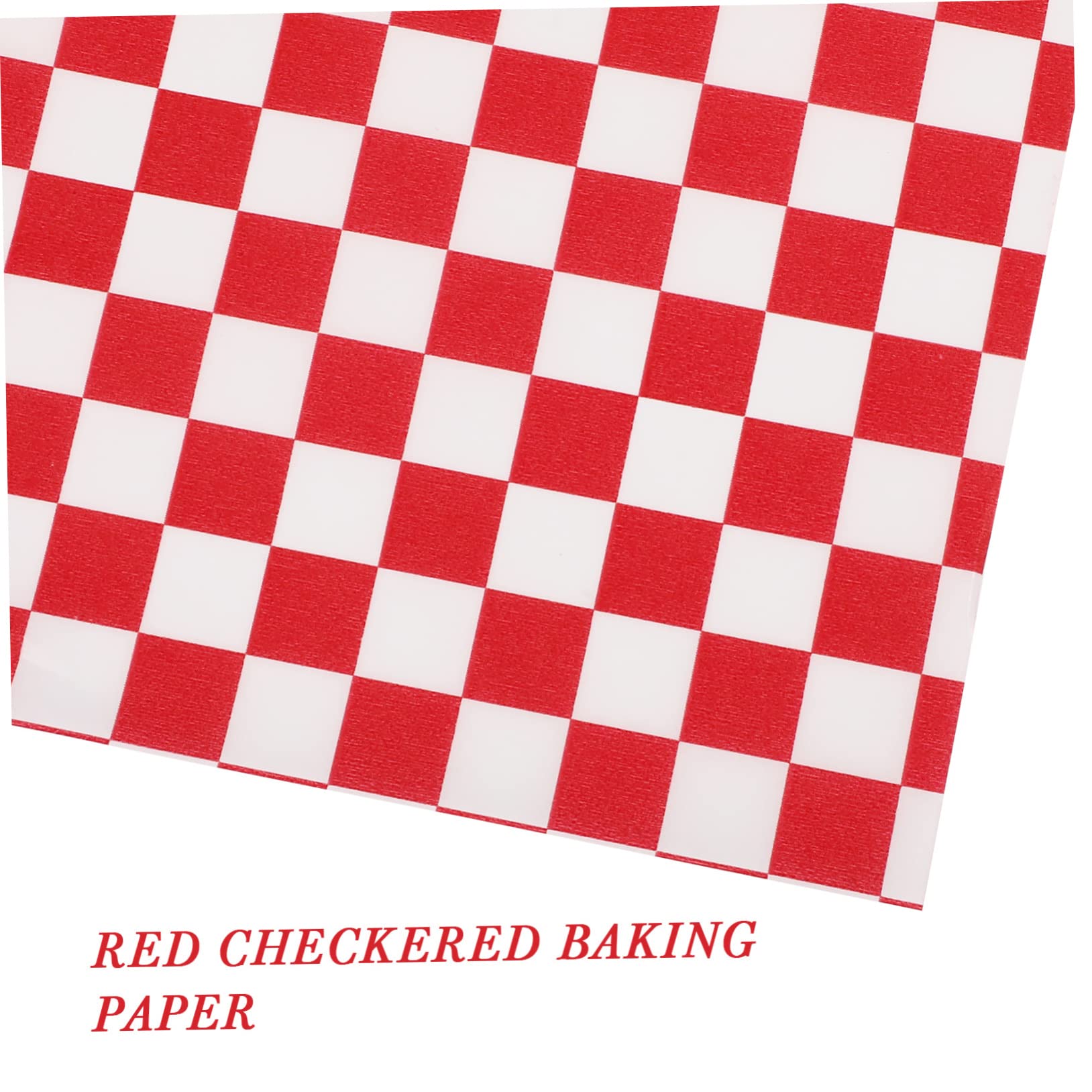 Cabilock Waxed Paper Roll 24pcs Red Checkered Baking Paper Sheets Grease-resistant