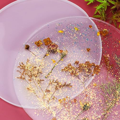 Miniatura 6 de Moldes de bandeja de resina, moldes redondos para bandeja rodante, moldes de bandeja de silicona, moldes de bandeja enrollable de 11.8 pulgadas para