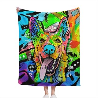 German Shepherd Dog Throw Blanket Printed Pattern Blanket Suitable for Men Women Boy Girl Cute Bedroom Decoration Pet Blankets Sofa Air Conditioning Blanket (60''X50'', German Shepherd Dog)