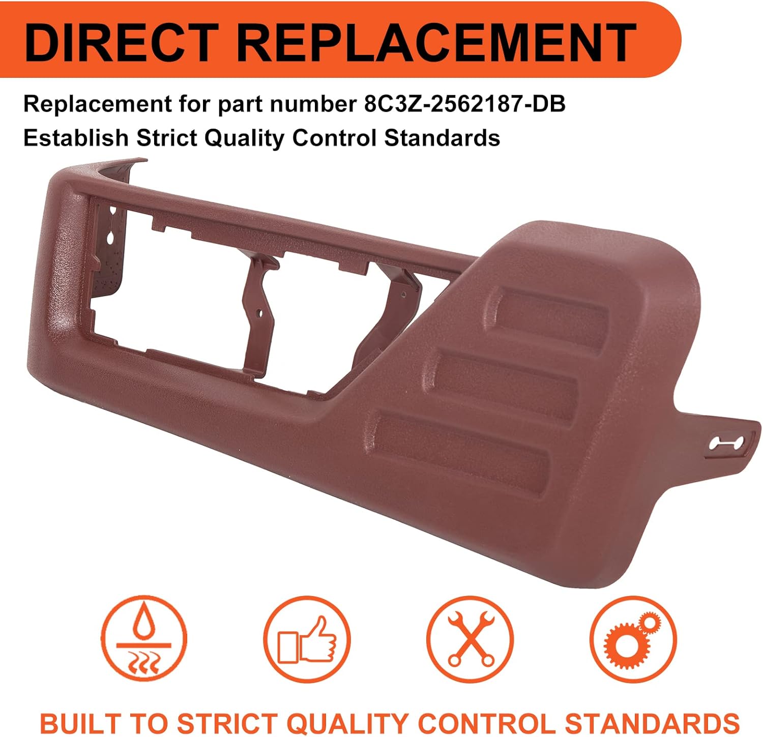 ECOTRIC Front Driver Seat Cushion Panel Trim Compatible with 2008-2010 Ford F250 F350 F450 F550 Super Duty Replacement for 8C3Z-2562187-DB