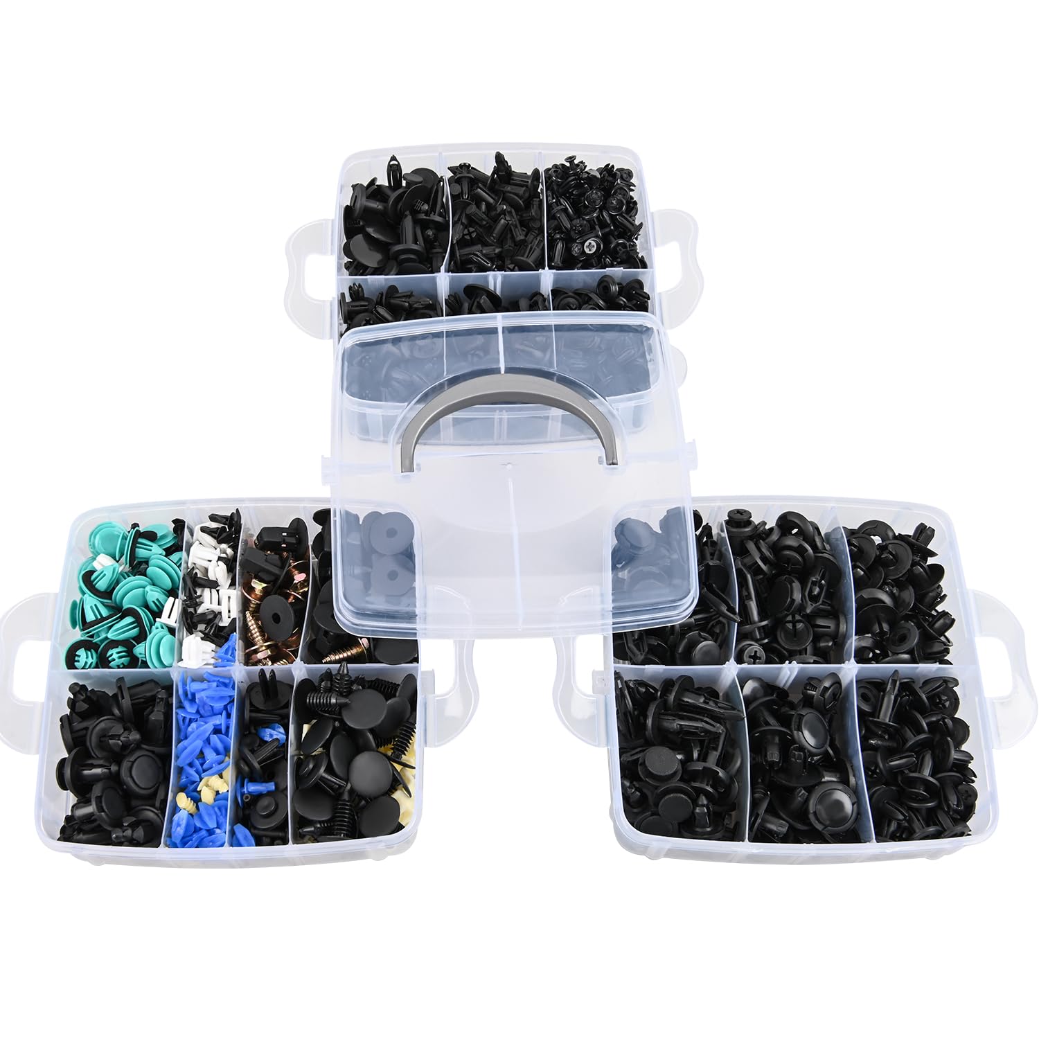 Nilight 900 Stück Auto-Halterungs-Clips, Auto-Befestigungs-Set, 24 Größen, Nylon, Stoßstangennieten, Türverkleidungs-Clips mit 5 Befestigungselementen, Entferner, 10 Kabelbinder für Toyota GM, Ford,