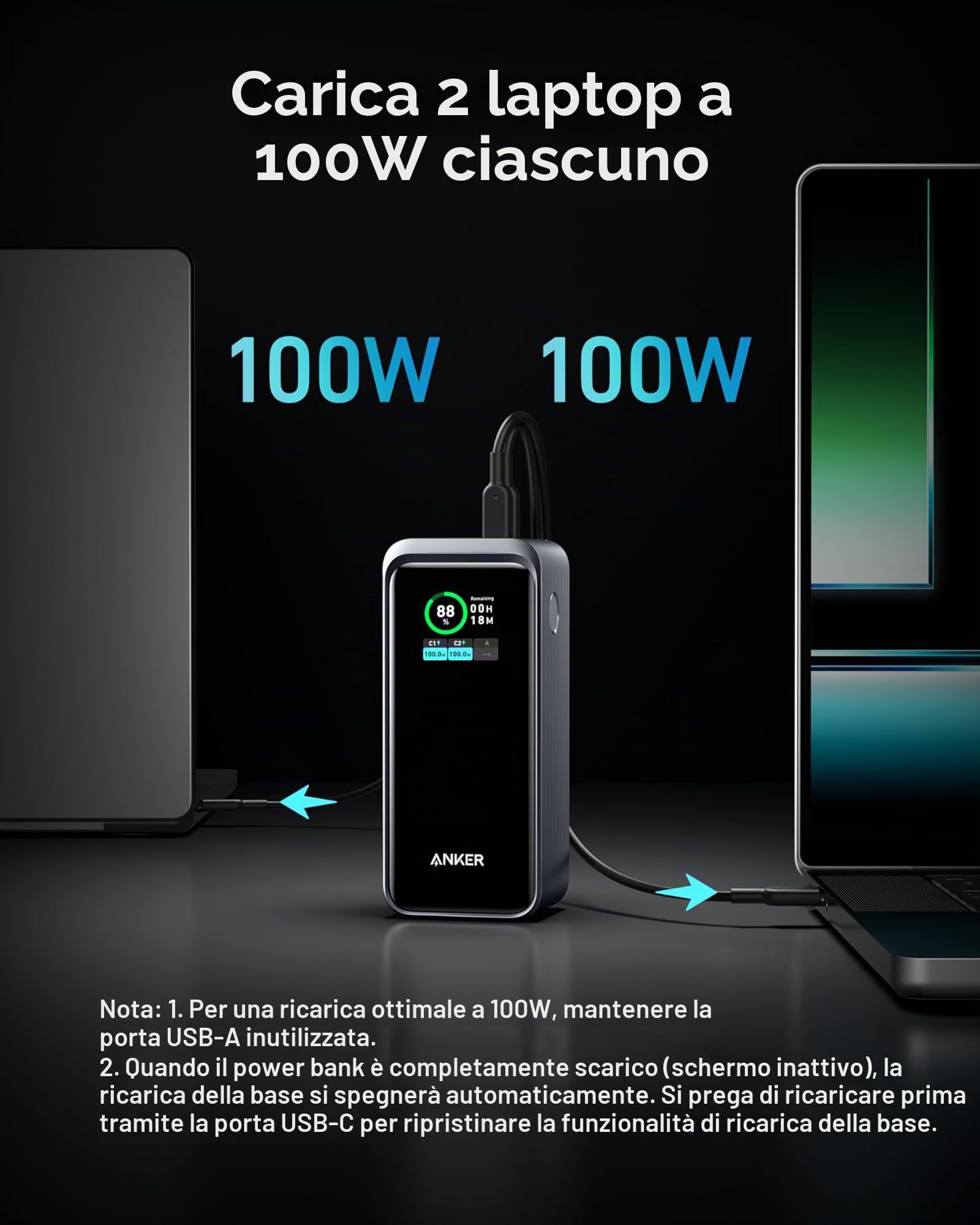 Anker Prime Power Bank, Caricabatterie Portatile da 72Wh con Uscita a 200W, Display Digitale, Compatibile con iPhone 16, Samsung, MacBook, Dell