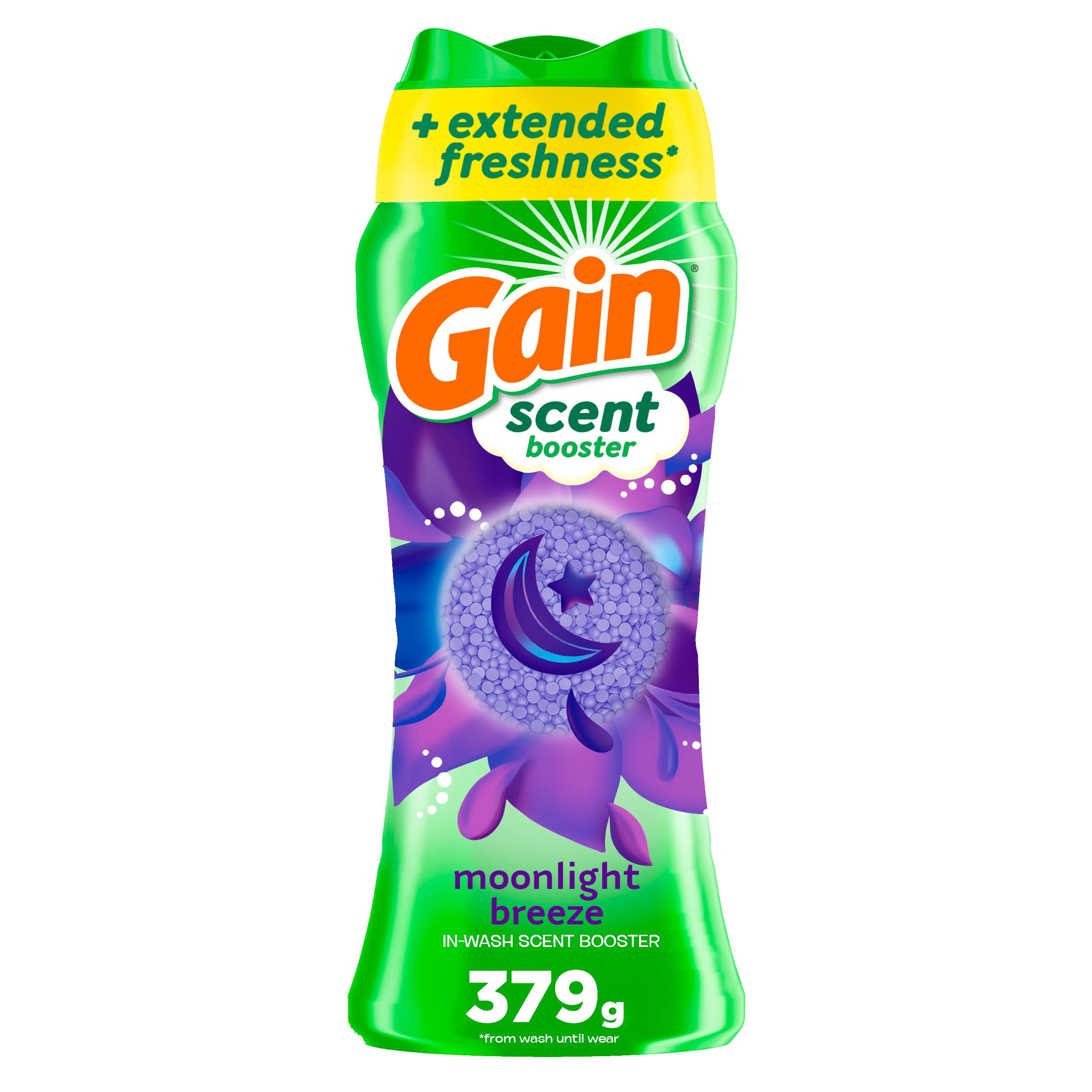 Gain In-Wash Laundry Scent Booster, Moonlight Breeze Scent, Fresh Extender + Odour Protection, 379 Grams