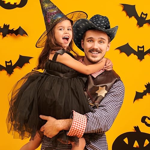 Miniatura 2 de Sombrero de vaquero de paja de Estados Unidos para hombres y mujeres, aspecto vintage, sombrero de vaquera para fiesta de disfraces (tamaño adulto)