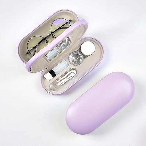 Miniatura 2 de cauyuan Estuche para lentes,Estuche portátil de doble cara para lentes de contacto,2 en 1 contacto portátil multifuncional,Estuche de lente duradero