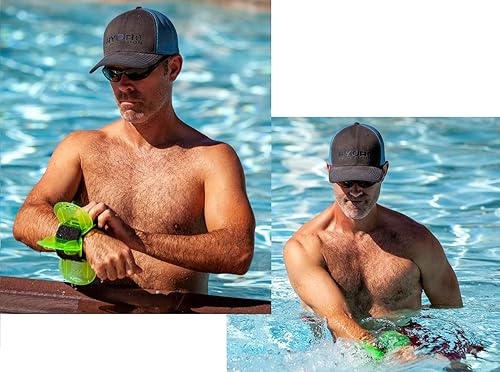 Miniatura 7 de Aqualogix Juego de aletas híbridas de entrenamiento acuático de resistencia media, humo, puños acuáticos, guía de inicio rápido, pesos de agua para