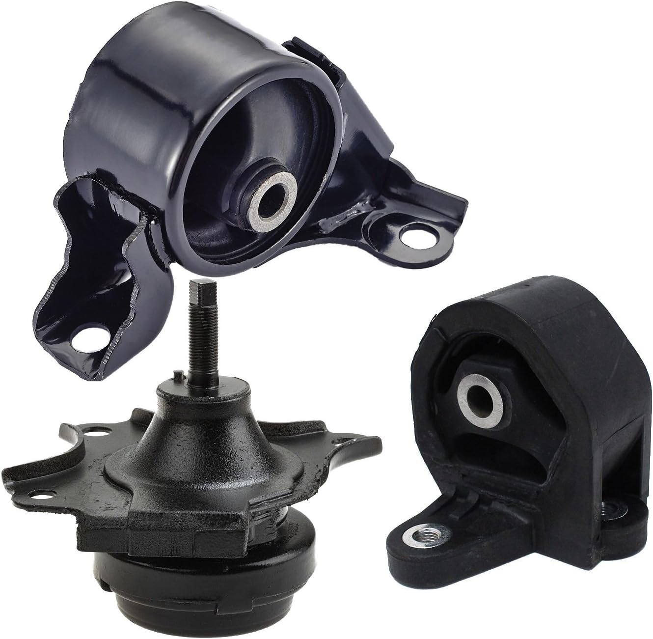 ENA Front-Left and Rear Engine and Trans Motor Mount Set of 3 Compatible with Honda 2001 2002 2003 2004 2005 Civic 1.7L Automatic Transmission Replacement for A4511 A6588 A6591