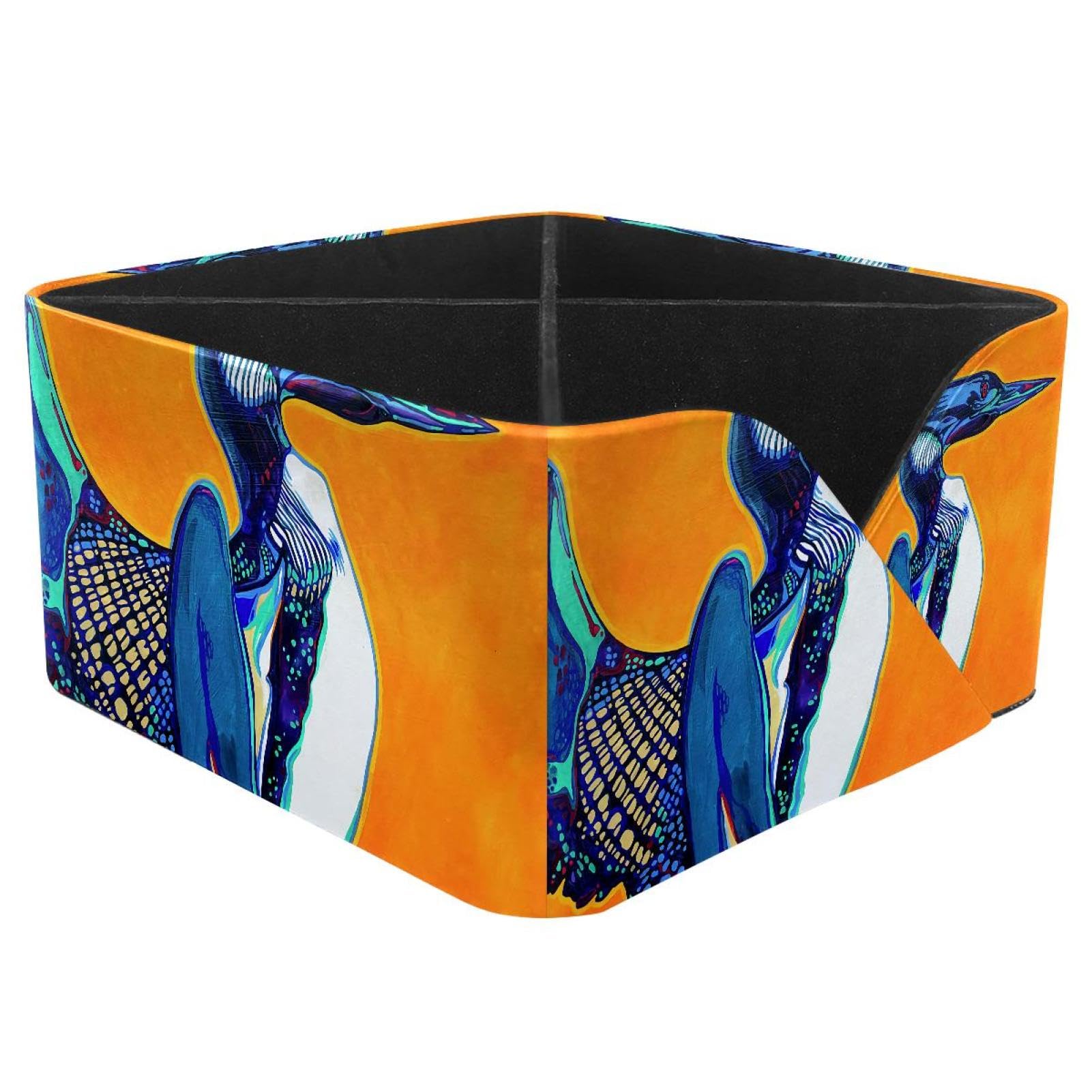 KengjuTesu Birds Great Loons Desktop Organizer Pen Holder, Rectangular Pencil Cup for Office, Study and Makeup Stations