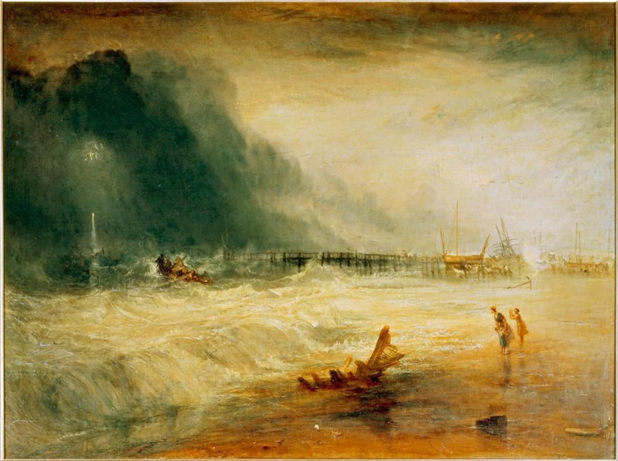 SERENDIPITP Retro Picture Poster Wall Art Pictures Painting Lifeboat and Manby Apparatus Turner by Mallord William Turner Wall Art Canvas Print for Wall Decor 60x90cm